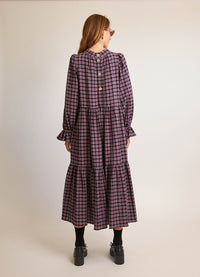 Walk in the Dark Dress - Purple Check Cotton