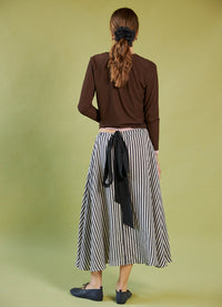 Window in Your Heart Skirt - Silk Viscose Stripe