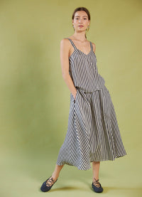 Window in Your Heart Skirt - Silk Viscose Stripe