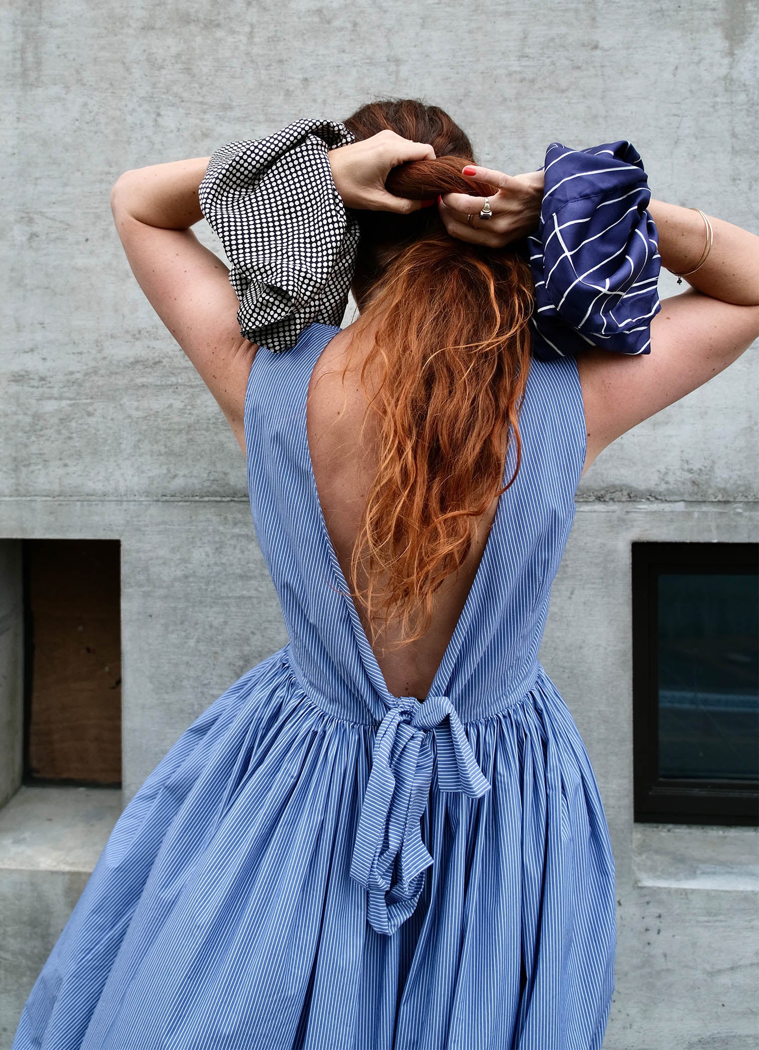 Oversized Scrunchie - Spotty Viscose Satin