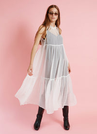 And She Was Dress - White Silk Organza