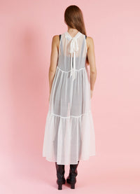And She Was Dress - White Silk Organza