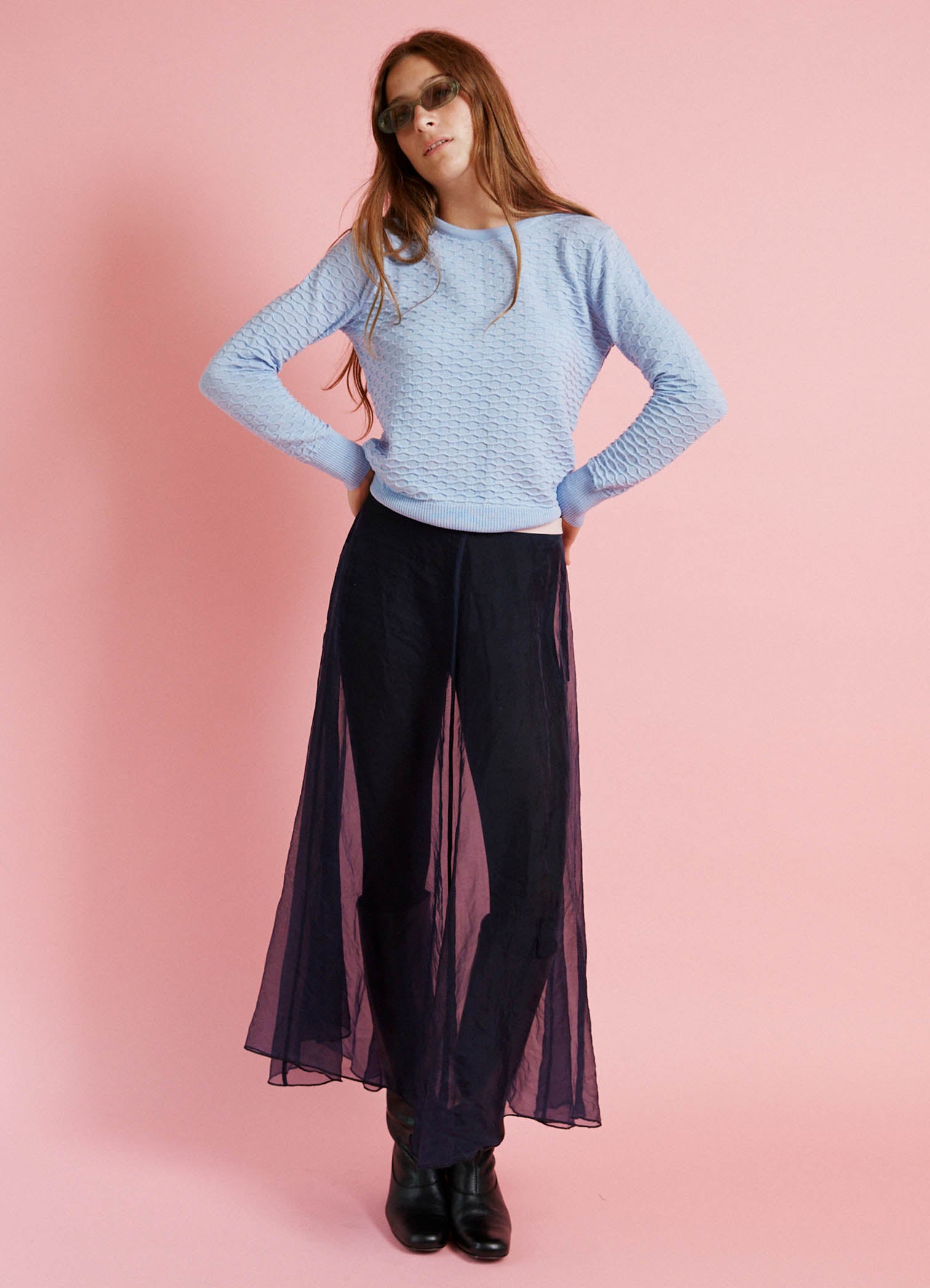 Beautiful Dream Skirt - Navy Silk Organza LAST ONE