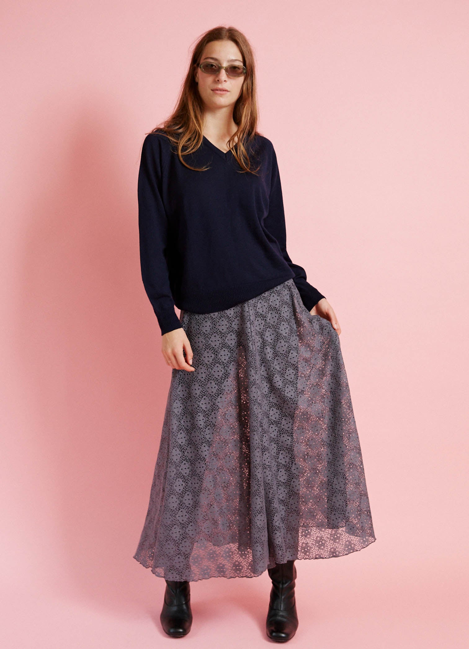 Beautiful Dream Skirt - Grey Cotton Lace