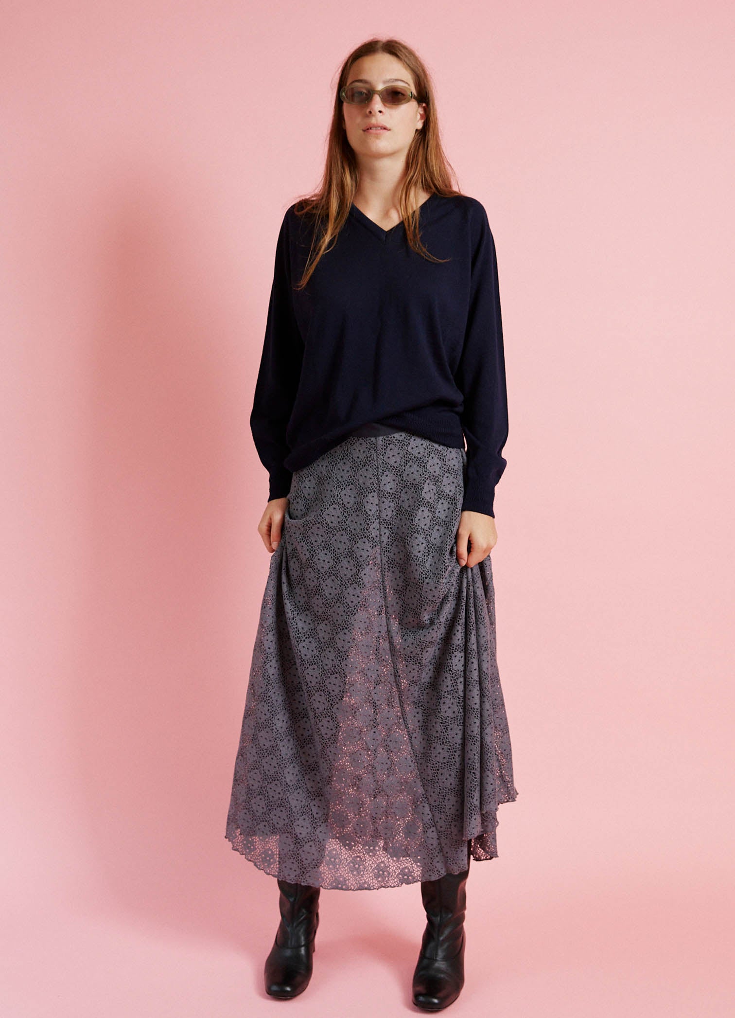 Beautiful Dream Skirt - Grey Cotton Lace