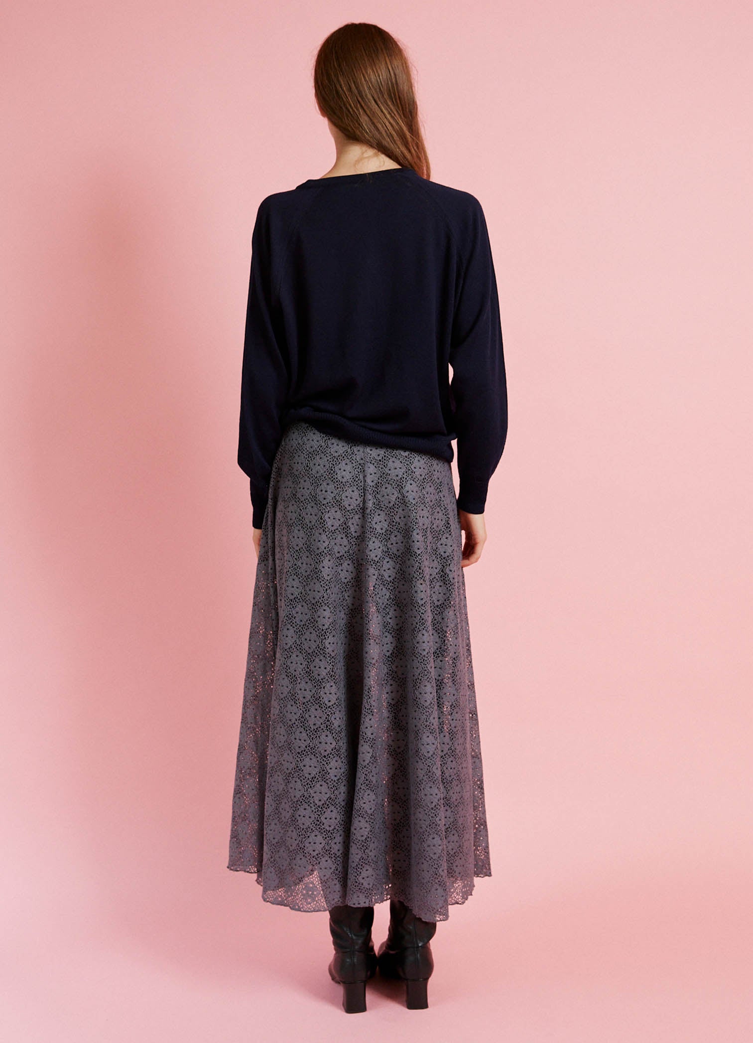 Beautiful Dream Skirt - Grey Cotton Lace