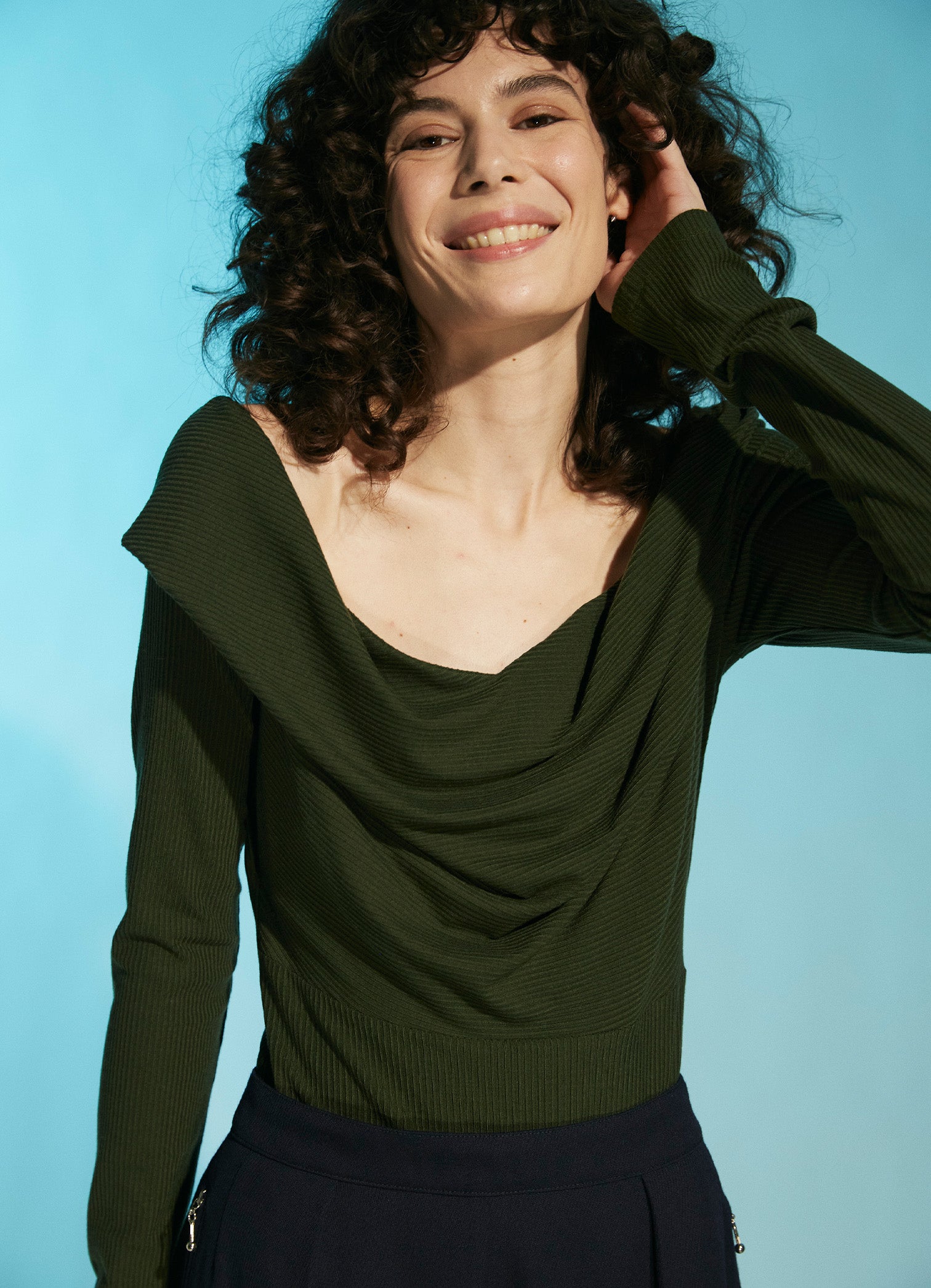 Come Into View Top - Olive Rib