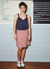 Love For Sale Skirt - Mauve French Woven Cotton Jacquard