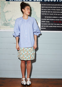 Love For Sale Skirt - Orange French Woven Cotton Jacquard