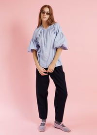 Passing of Time Blouse - Cotton Pinstripe