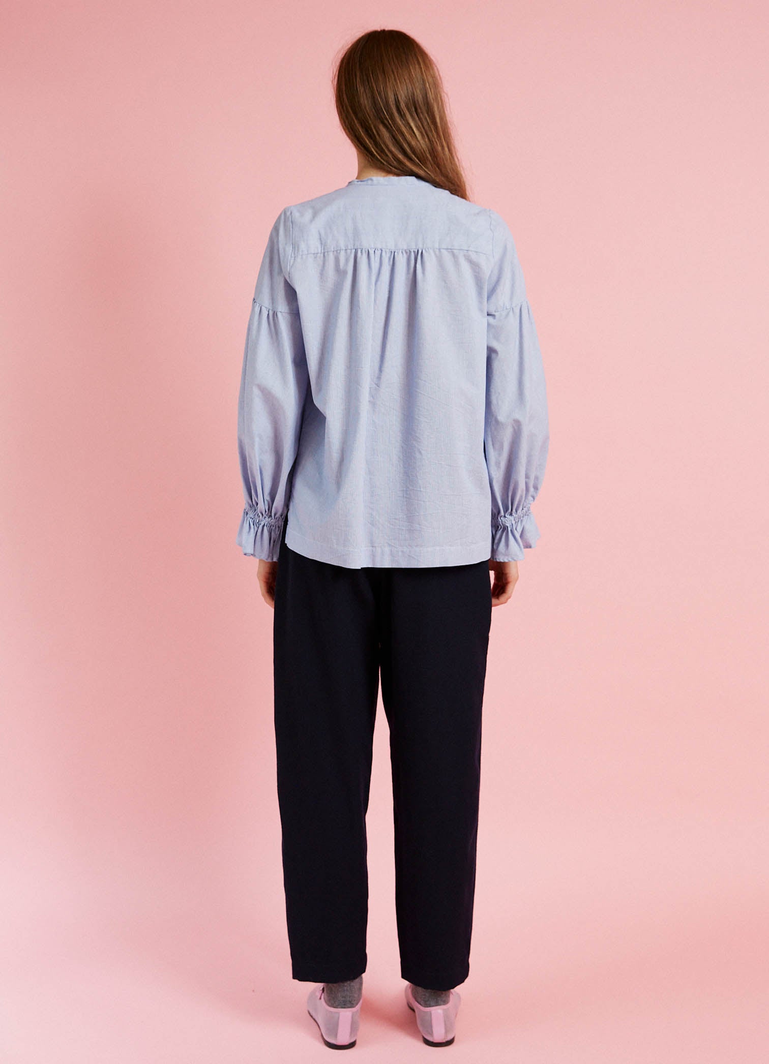Passing of Time Blouse - Cotton Pinstripe