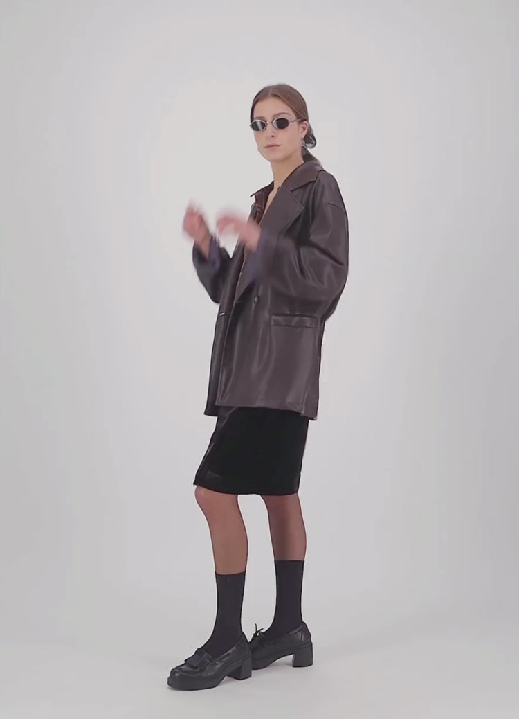 Already There Jacket -Chocolate Leatherette