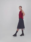 Everything Works Out Pleated Skirt - Navy Check