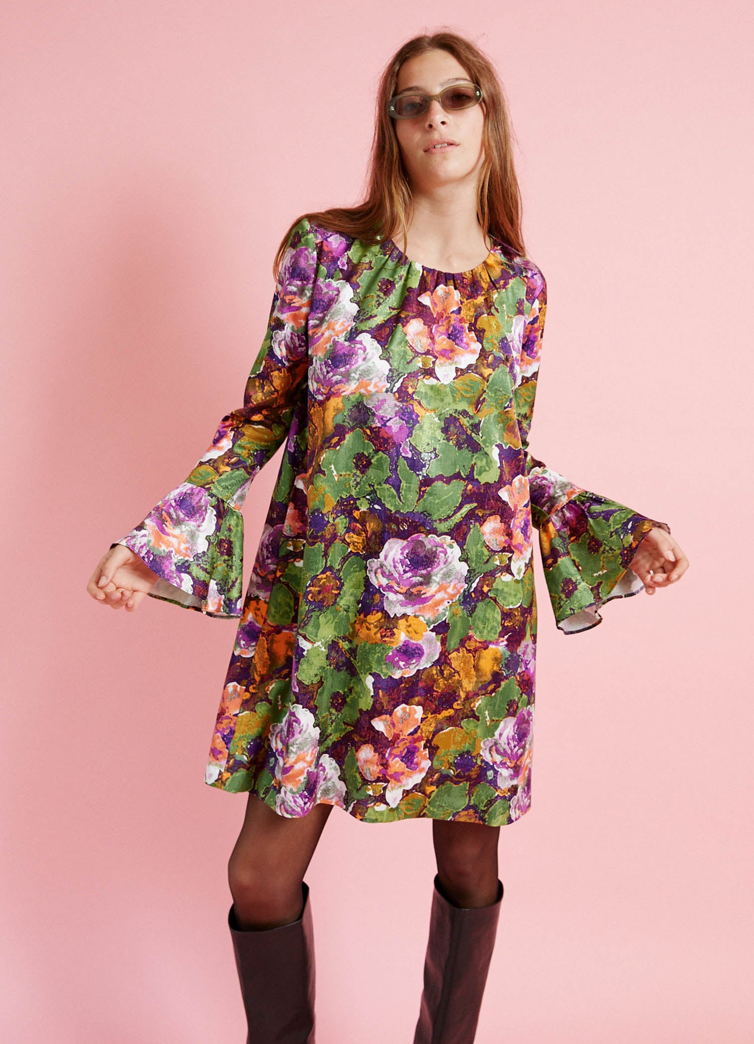 Turn Me Around Dress - Acid Flowers